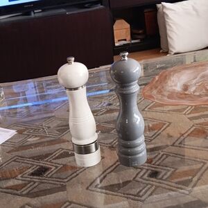 Peugeot Classic White and Gray Pepper Mills